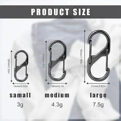 30Pcs Metal Buckle Carabiner S Shaped Backpack Hanging Buckle for Camping Hiking