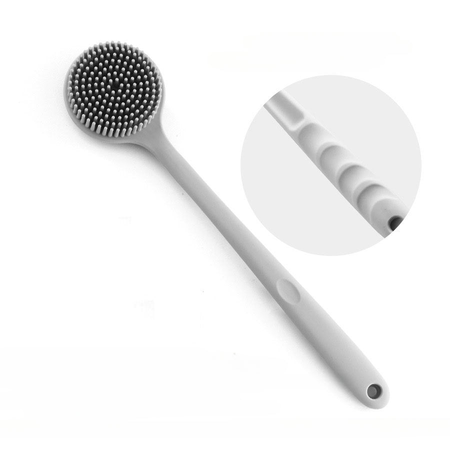 Long Handle Silicone Nylon Back Scrubber Shower Bath Body Brush BPA