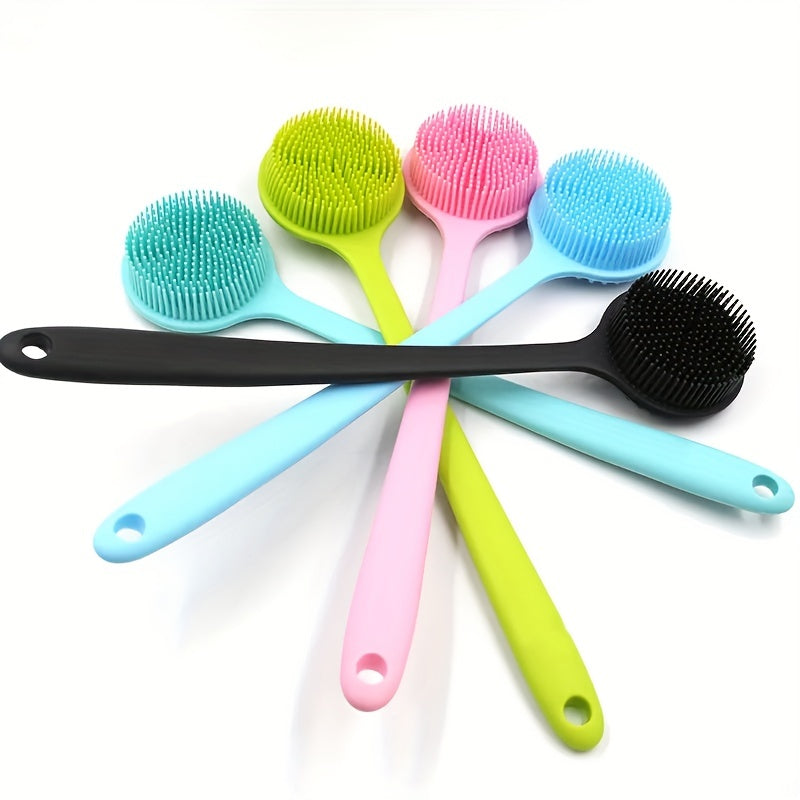 Long Handle Silicone Nylon Back Scrubber Shower Bath Body Brush BPA