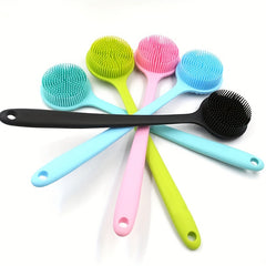 Long Handle Silicone Nylon Back Scrubber Shower Bath Body Brush BPA