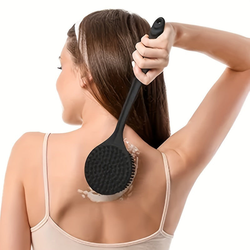 Long Handle Silicone Nylon Back Scrubber Shower Bath Body Brush BPA