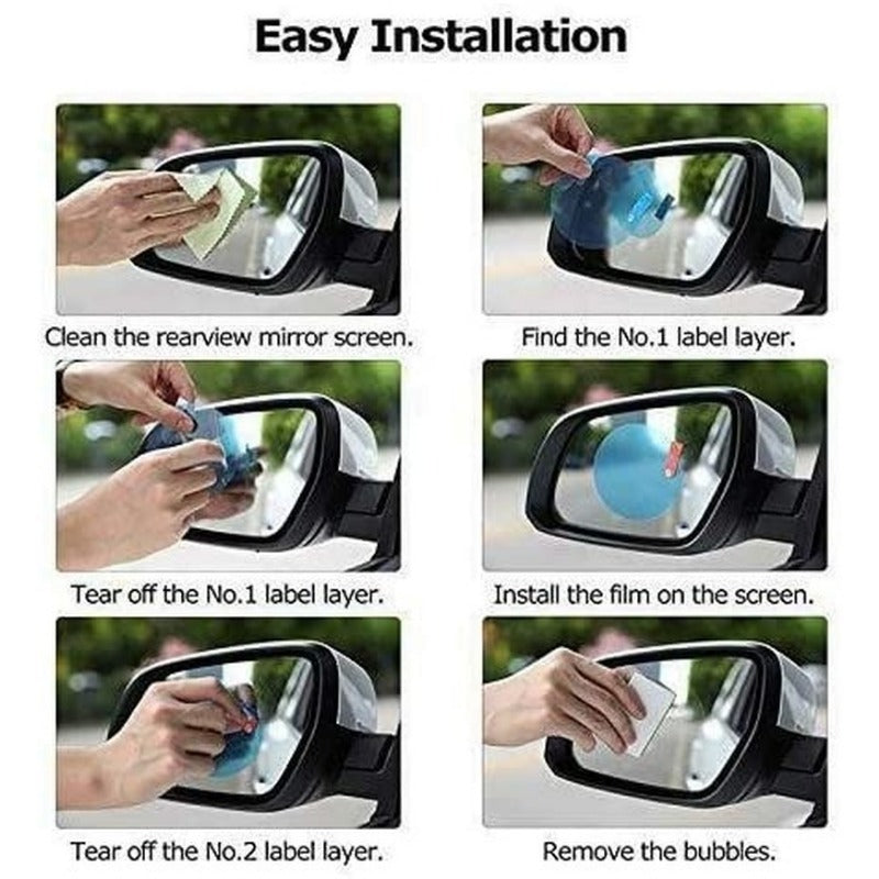2pcs Car Rearview Mirror Protective Film Waterproof Glass Stickers