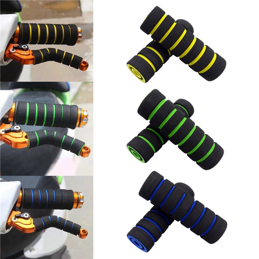 4pcs Motorcycle Bike Sponge Grip Cover Anti slip Racing Foam Handle Bar