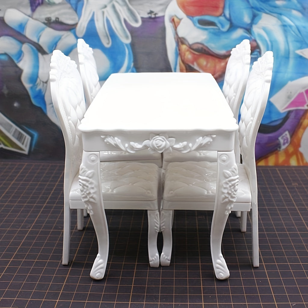 1:6 Doll House Kitchen Dining Table Chair Set