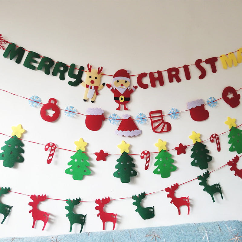 Non woven Christmas Pull Bunting Decorations