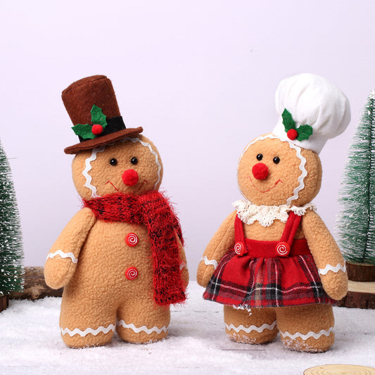 12in Christmas Gingerbread Man Plush Toy Stuffed Soft Gift