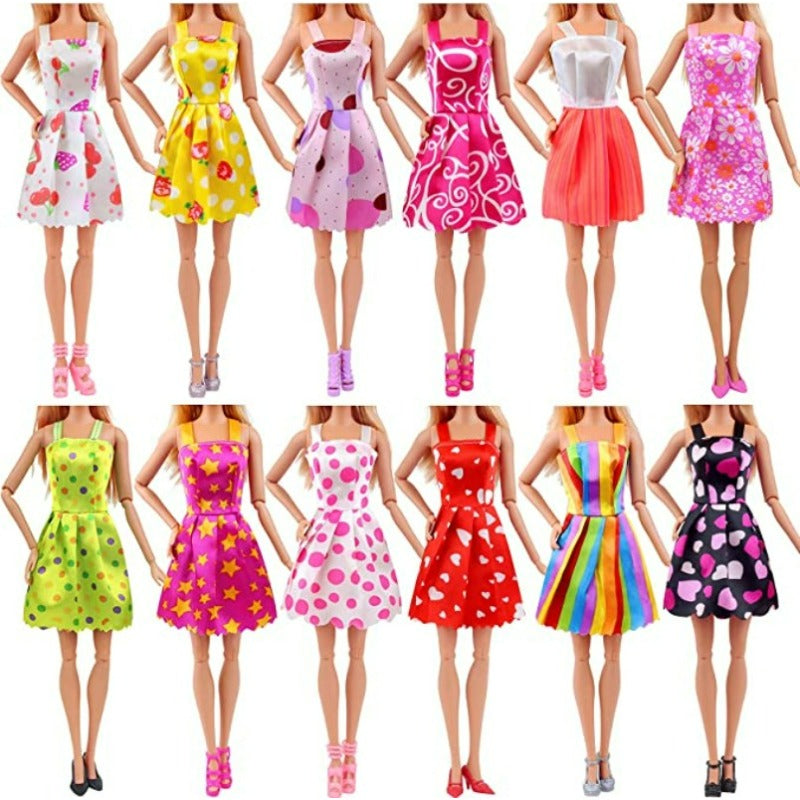 10pc Doll Wardrobe Set for 11.5 inch Dolls, Mix & Match Colors, Holiday Gift