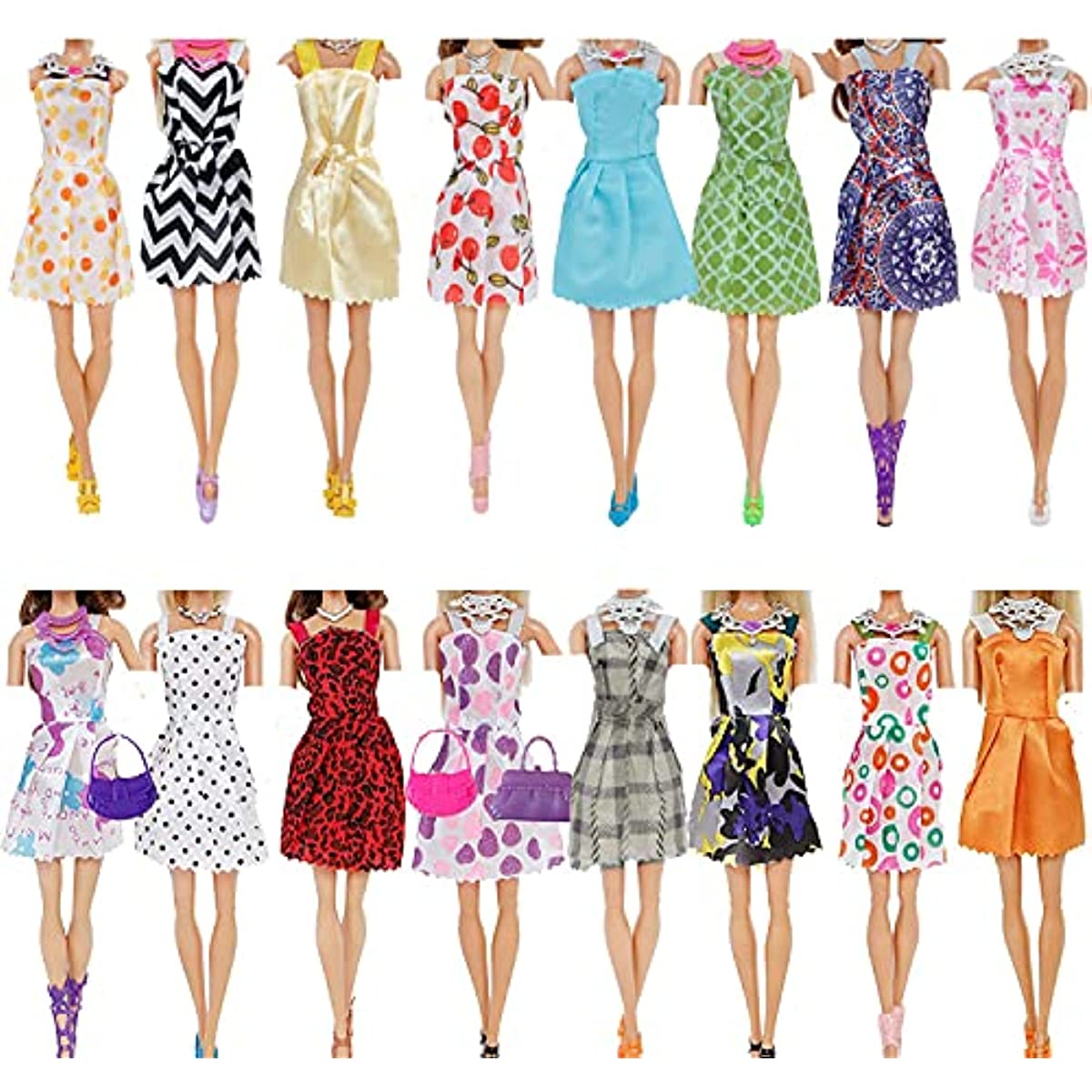 10pc Doll Wardrobe Set for 11.5 inch Dolls, Mix & Match Colors, Holiday Gift