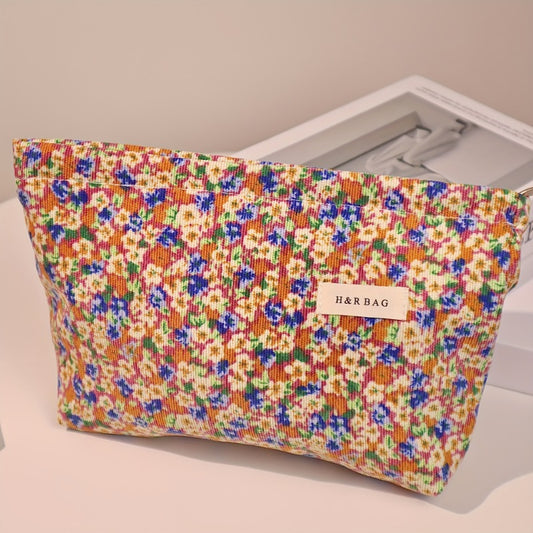 Vintage Floral Cosmetic Bag Large Capacity Travel Toiletry Bags