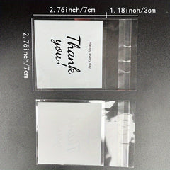 100pcs Thank You Self-sealing Gift Bags for Cookies and Candy