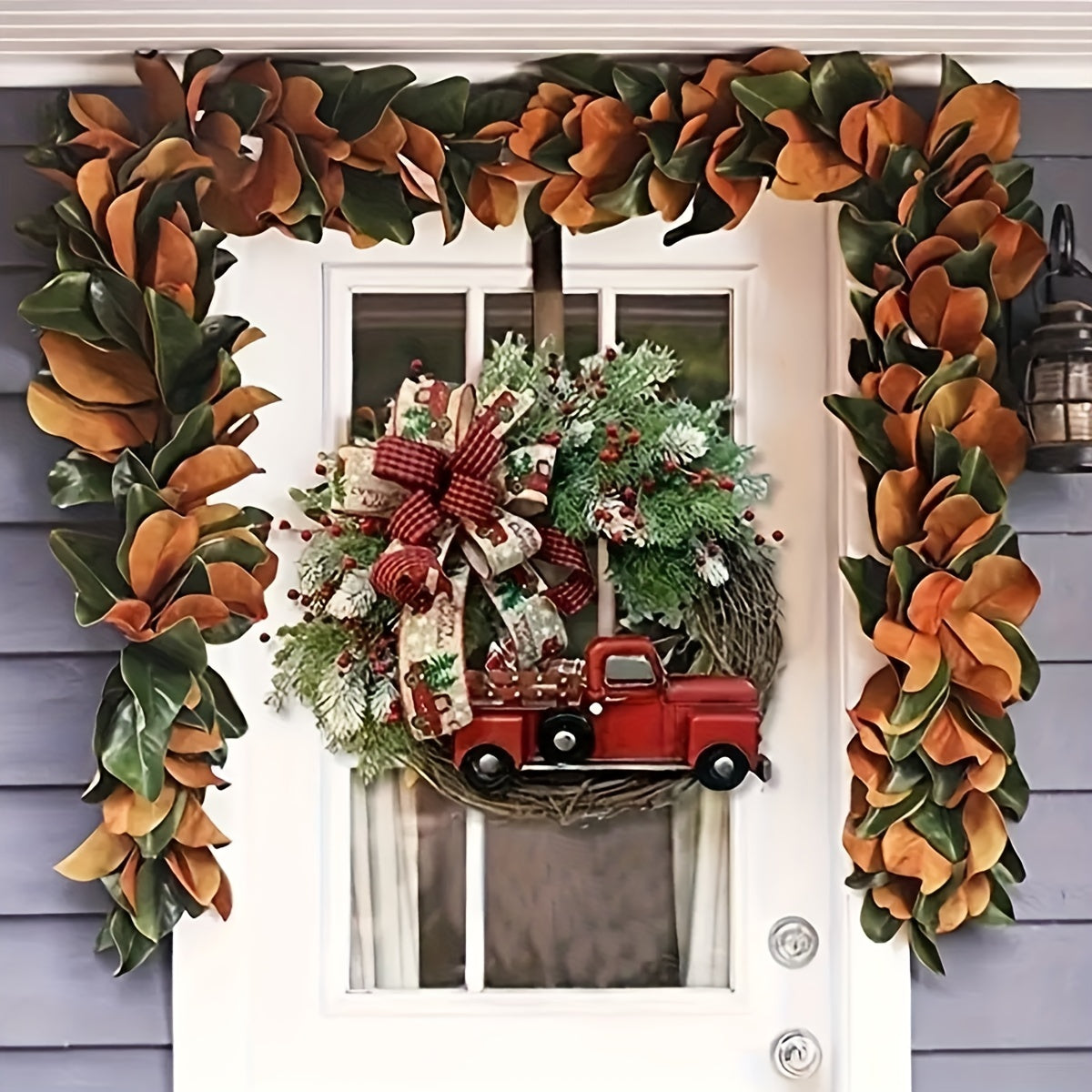 Christmas Wreath Red Truck Decoration Large Door Front Wreath Door Hanging