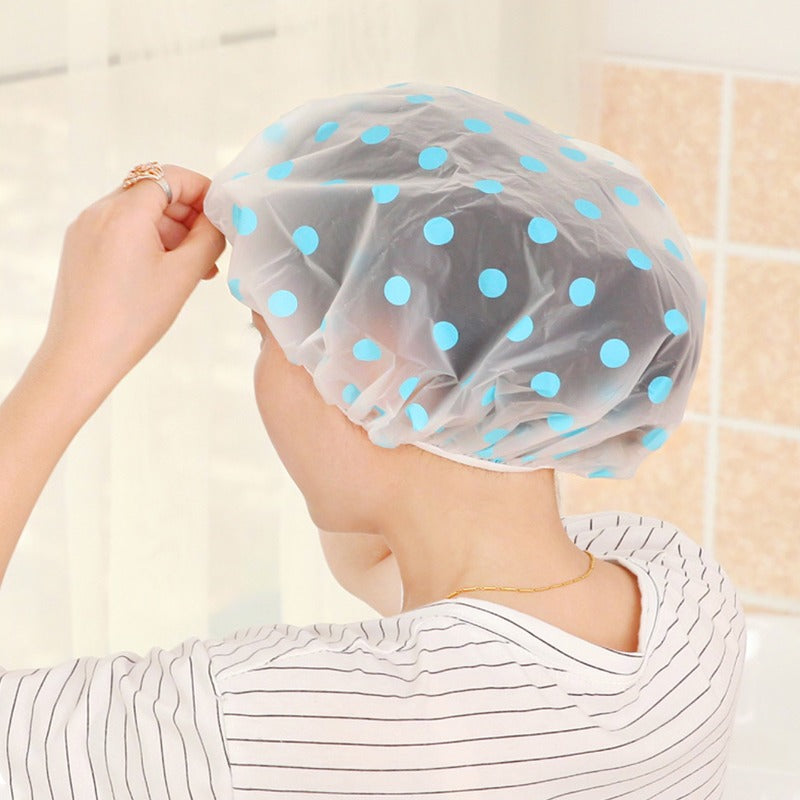 Waterproof Polka Dot Shower Cap For SPA And Bath 1pc
