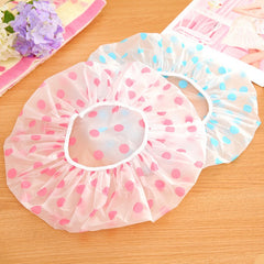 Waterproof Polka Dot Shower Cap For SPA And Bath 1pc
