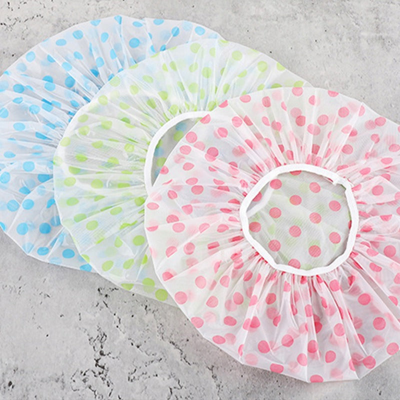Waterproof Polka Dot Shower Cap For SPA And Bath 1pc
