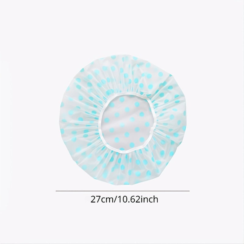 Waterproof Polka Dot Shower Cap For SPA And Bath 1pc