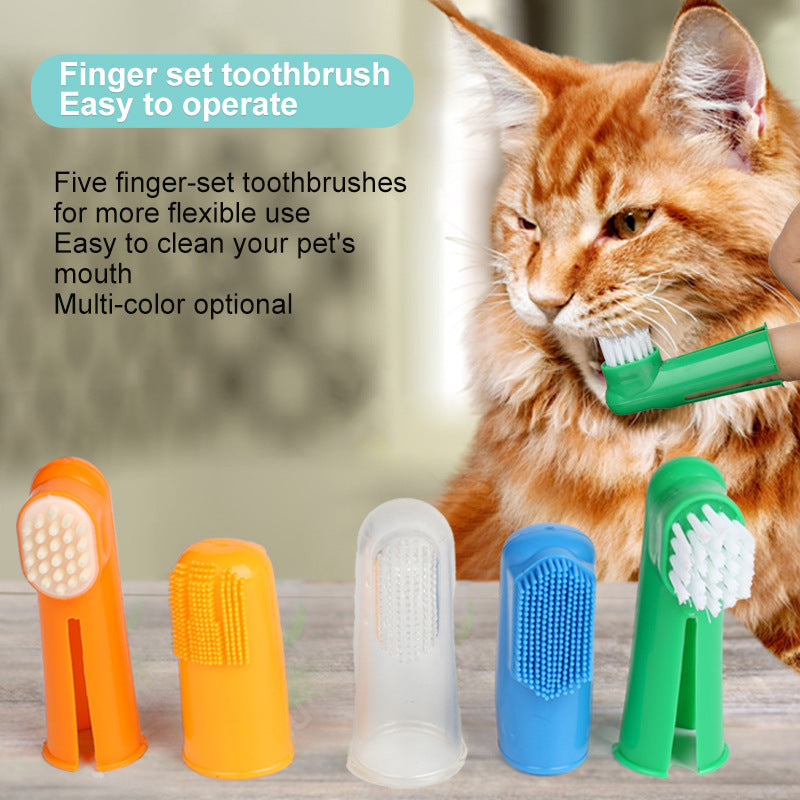 3pcs Pet Finger Toothbrush Soft Bristle Dog Toothbrush