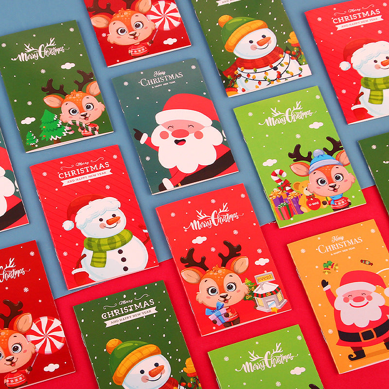 1pc 16 Sheet Pocket Notepad Cute Cartoon Design Small Christmas Gift