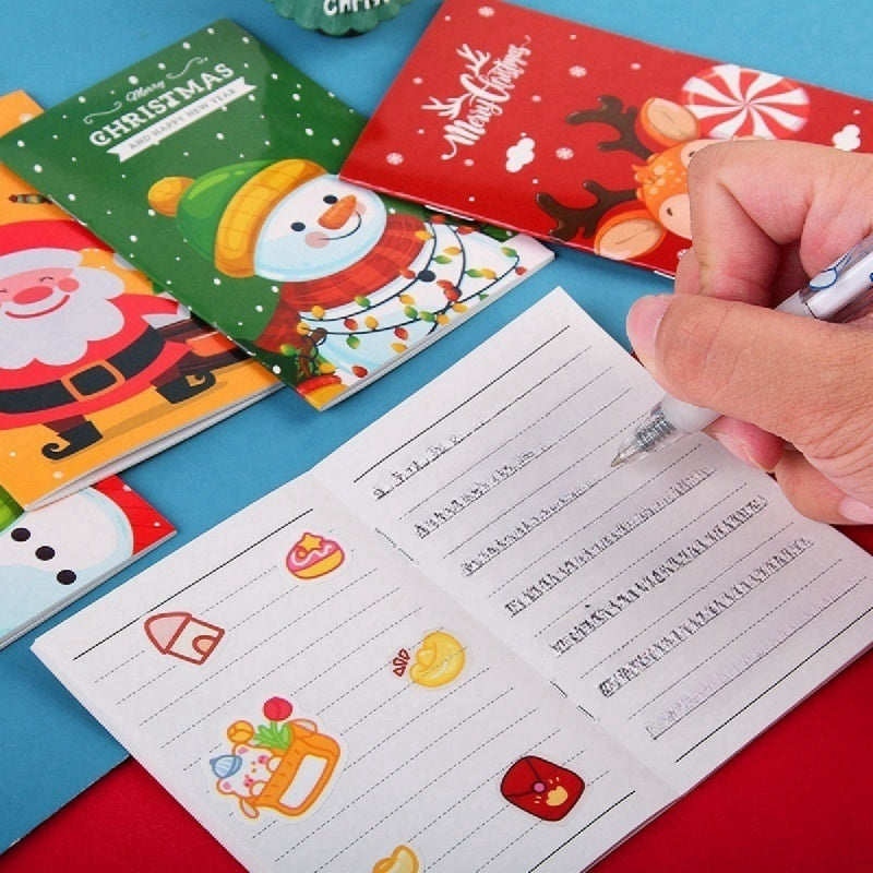 1pc 16 Sheet Pocket Notepad Cute Cartoon Design Small Christmas Gift