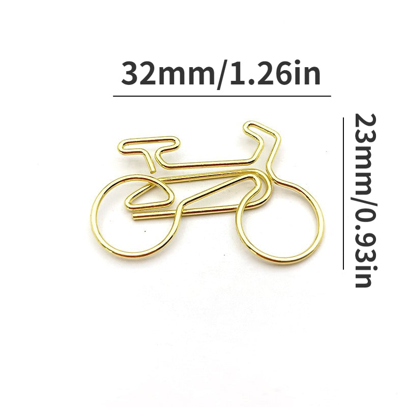 20pcs Metal Paper Clips Bicycle Bookmarks Office School Mix Colors