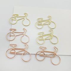 20pcs Metal Paper Clips Bicycle Bookmarks Office School Mix Colors