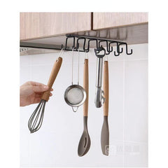 Cabinet Mug Hook 6/12 Hooks Cup Holder Organizer Space Saving Storage Rack