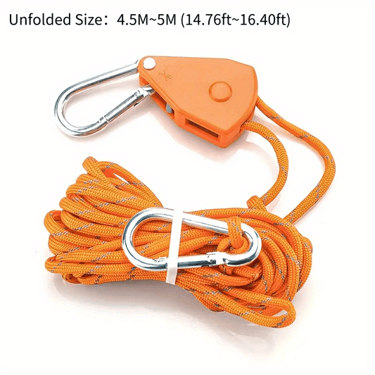 Adjustable Metal Pulley Wind Rope w/ Fixed Buckle for Tent