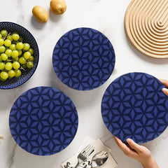 3pcs Dark Geometric Pattern Food Cover Set Elastic Wrap Clings
