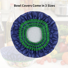 3pcs Dark Geometric Pattern Food Cover Set Elastic Wrap Clings