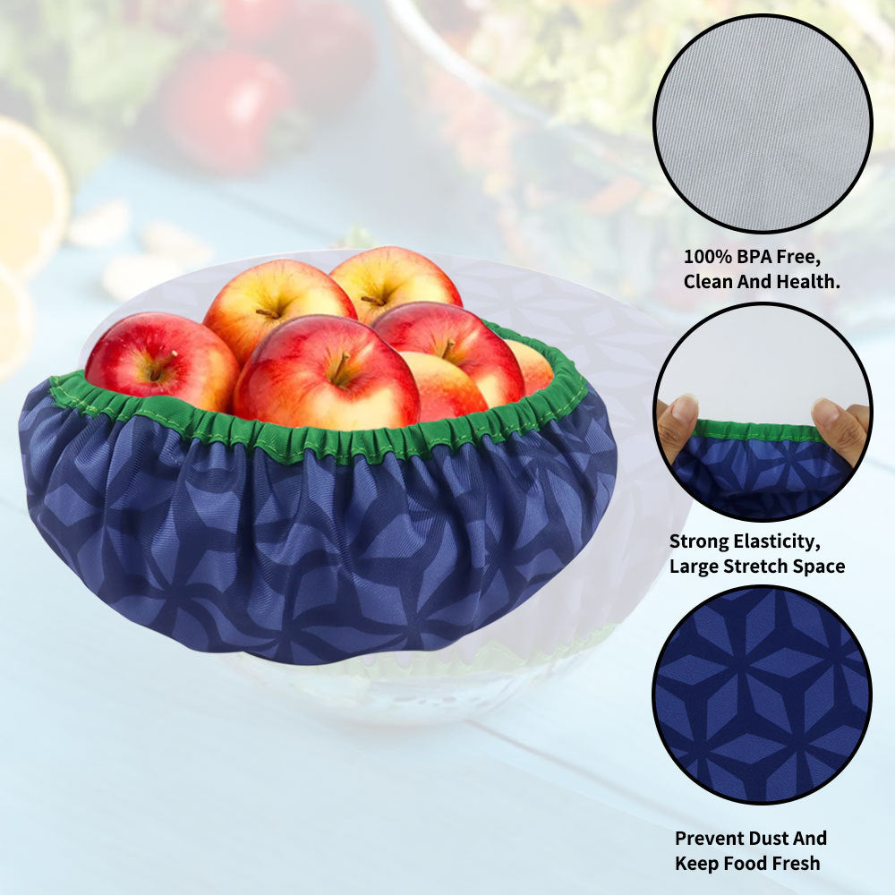 3pcs Dark Geometric Pattern Food Cover Set Elastic Wrap Clings