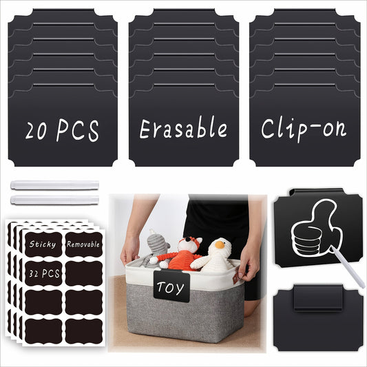 54pc Pantry & Storage Basket Labels+Chalk Markers