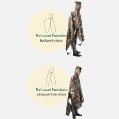 3-in-1 Waterproof Travel Poncho Rain Coat