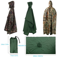 3-in-1 Waterproof Travel Poncho Rain Coat