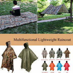 3-in-1 Waterproof Travel Poncho Rain Coat