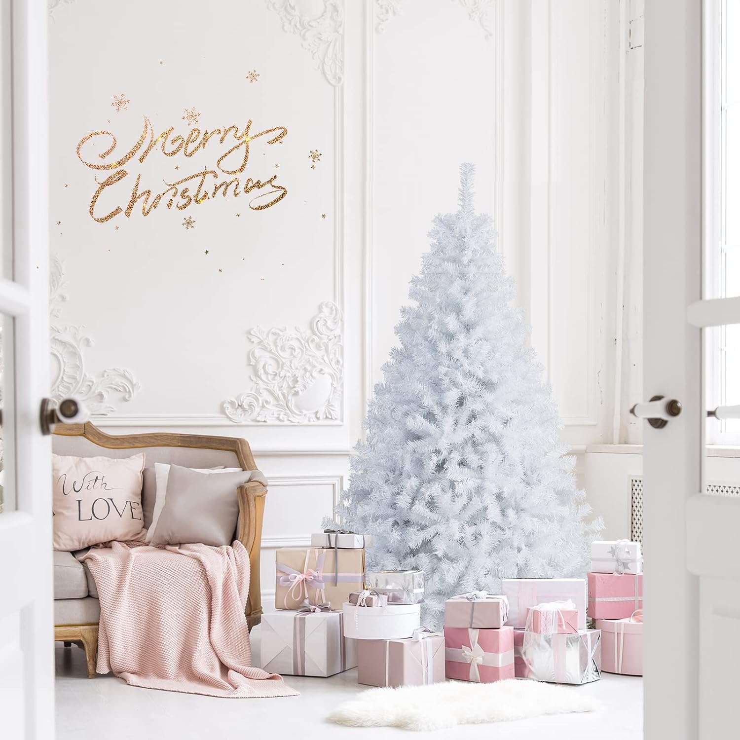 Artificial Christmas Tree with Foldable Stand for Home Office