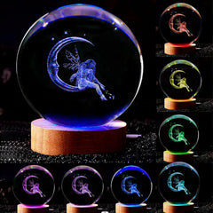 Moon & Fairy Crystal Ball Night Light Gift