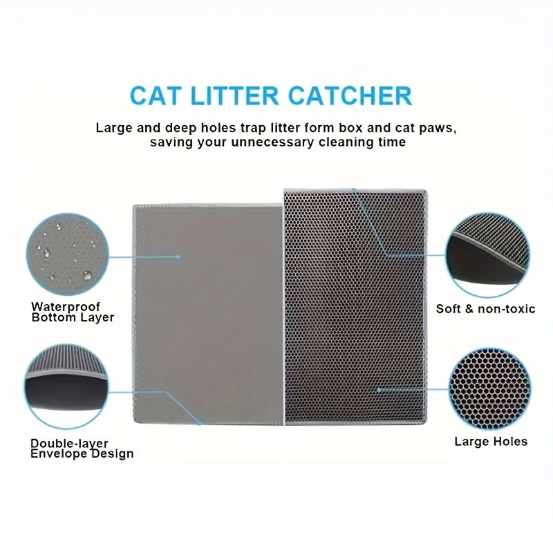 Waterproof Double Layer Cat Litter Mat Non-slip Washable Bed Mat