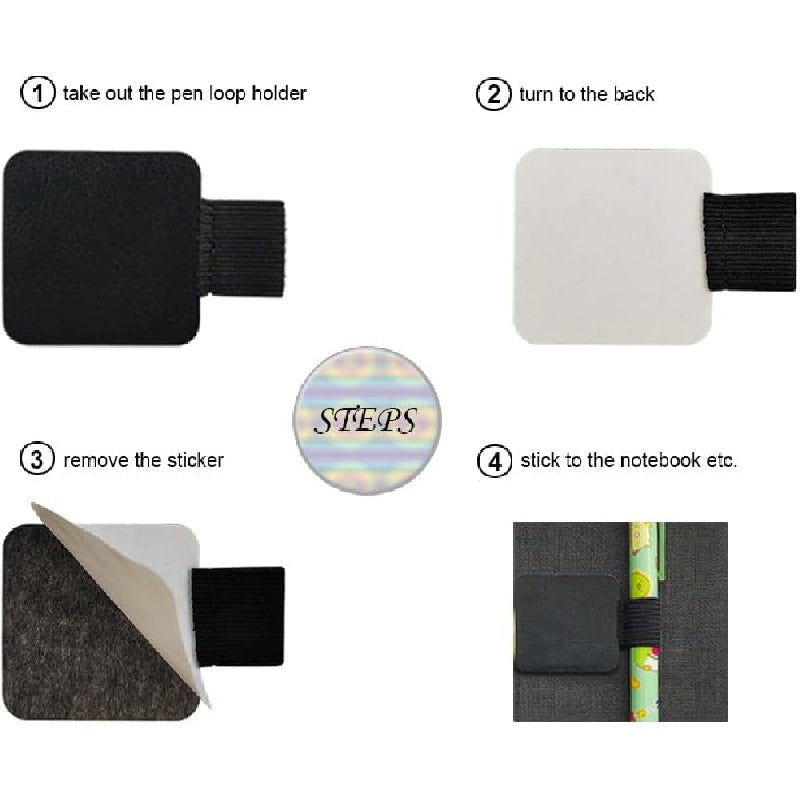 10pcs Pen Loop Holder Self Adhesive Stainless Steel Pen Holder