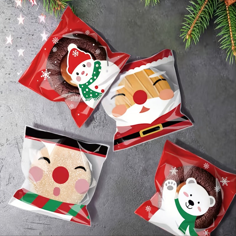 50pcs Christmas Snowman & Santa Goodie Bags for Beer & Snack Packaging