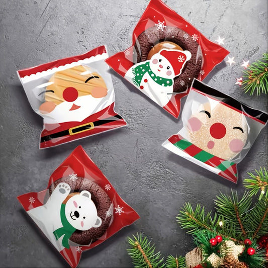 50pcs Christmas Snowman & Santa Goodie Bags for Beer & Snack Packaging