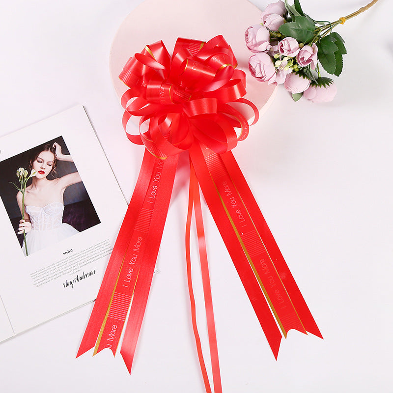 1pc Pull Bow Ribbon Gift DIY Party Wedding Car Decoration Opening Flower Basket