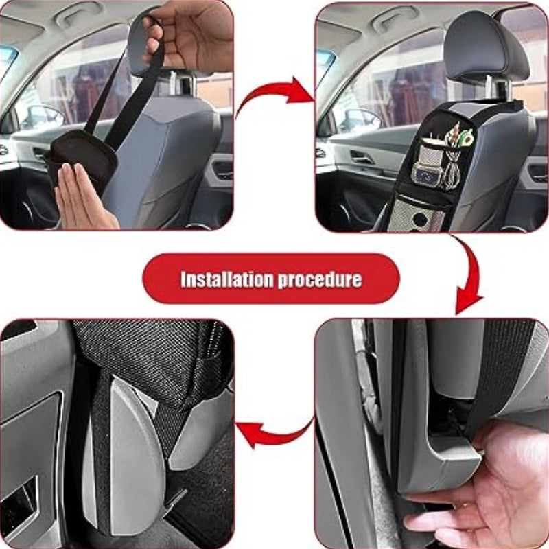 2pcs Car Seat Side Storage Bag Car Seat Organizer Hanging Mesh Pocket Storage
