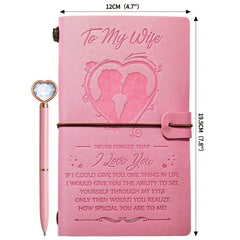 Romantic Leather Journal - Perfect Gift for Wife