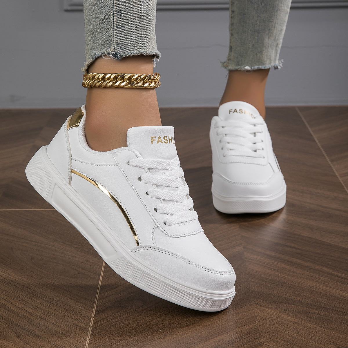 Women's Low Lace up Sneakers Comfy Platform Shoes