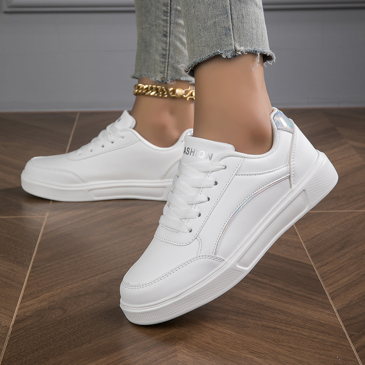 Women's Low Lace up Sneakers Comfy Platform Shoes
