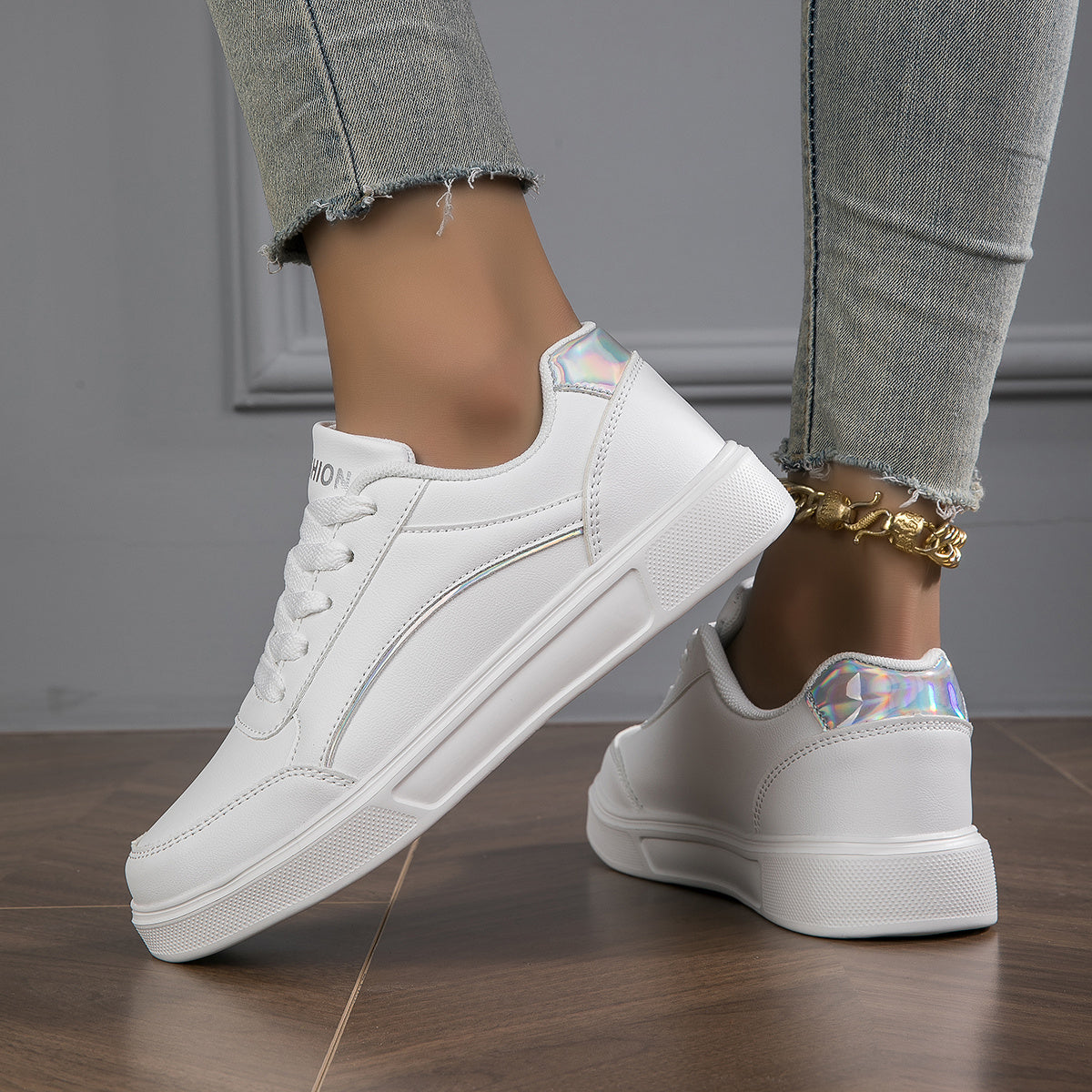 Women's Low Lace up Sneakers Comfy Platform Shoes