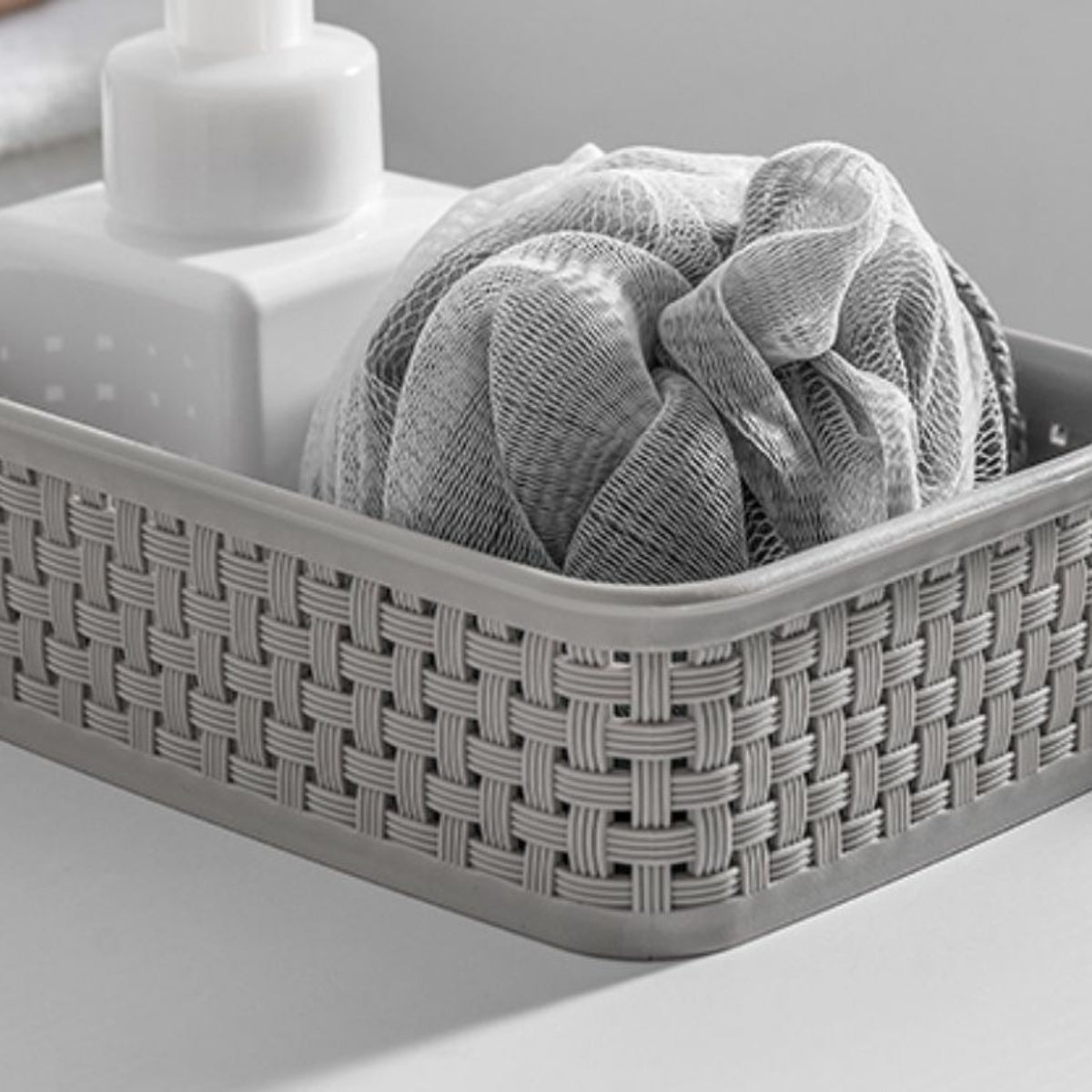 Large Plastic Storage Basket Laundry Organizer for Home Bathroom Bedroom