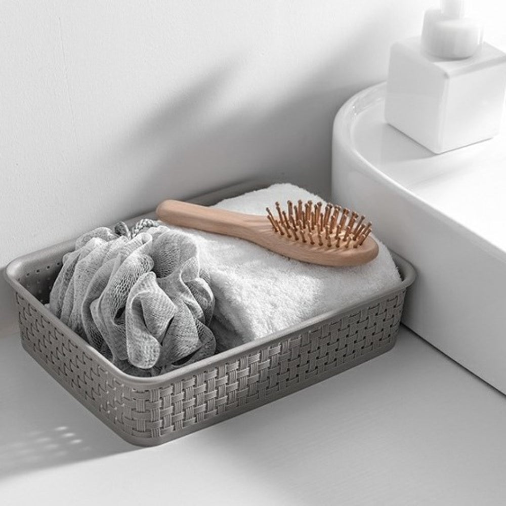 Large Plastic Storage Basket Laundry Organizer for Home Bathroom Bedroom