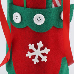 3pcs Christmas Red Wine Bag Xmas Decoration Gift Bottle Cover Table Deco