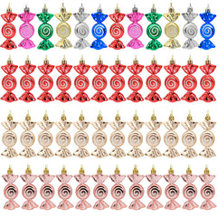 6pcs Electroplated Painted Candy Christmas Tree Pendant