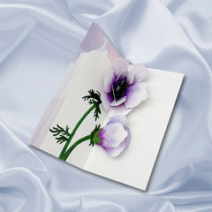 1pc Purple Flowers Greeting Cards For Women